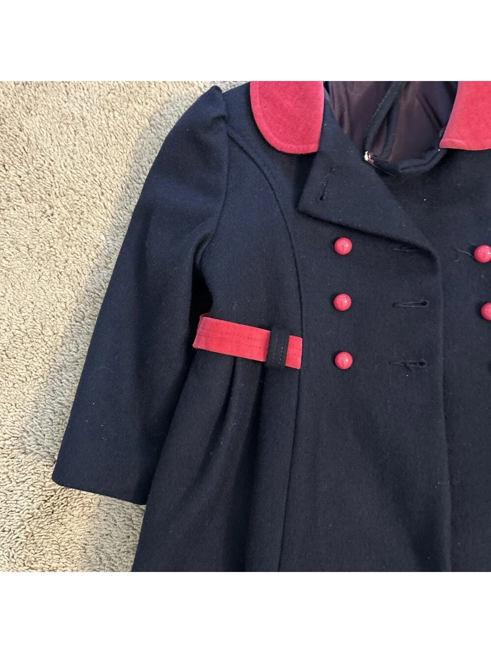 F.W. Fischer Design Girls Wool Overcoat & Hat Size 4